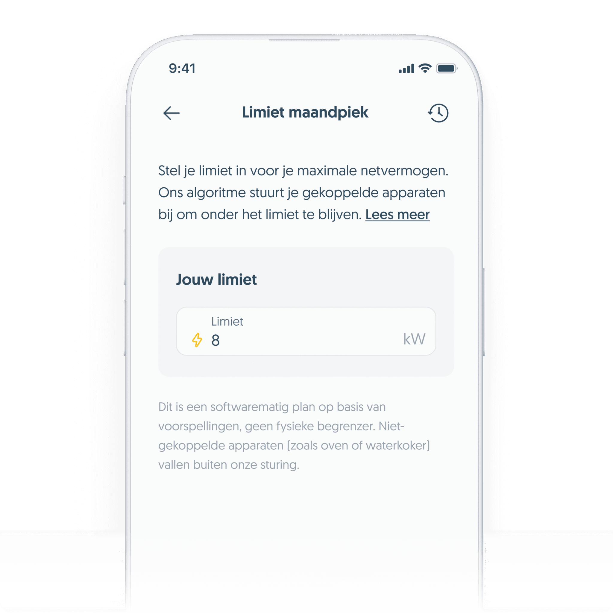 Limiet maandpiek in de Frank app