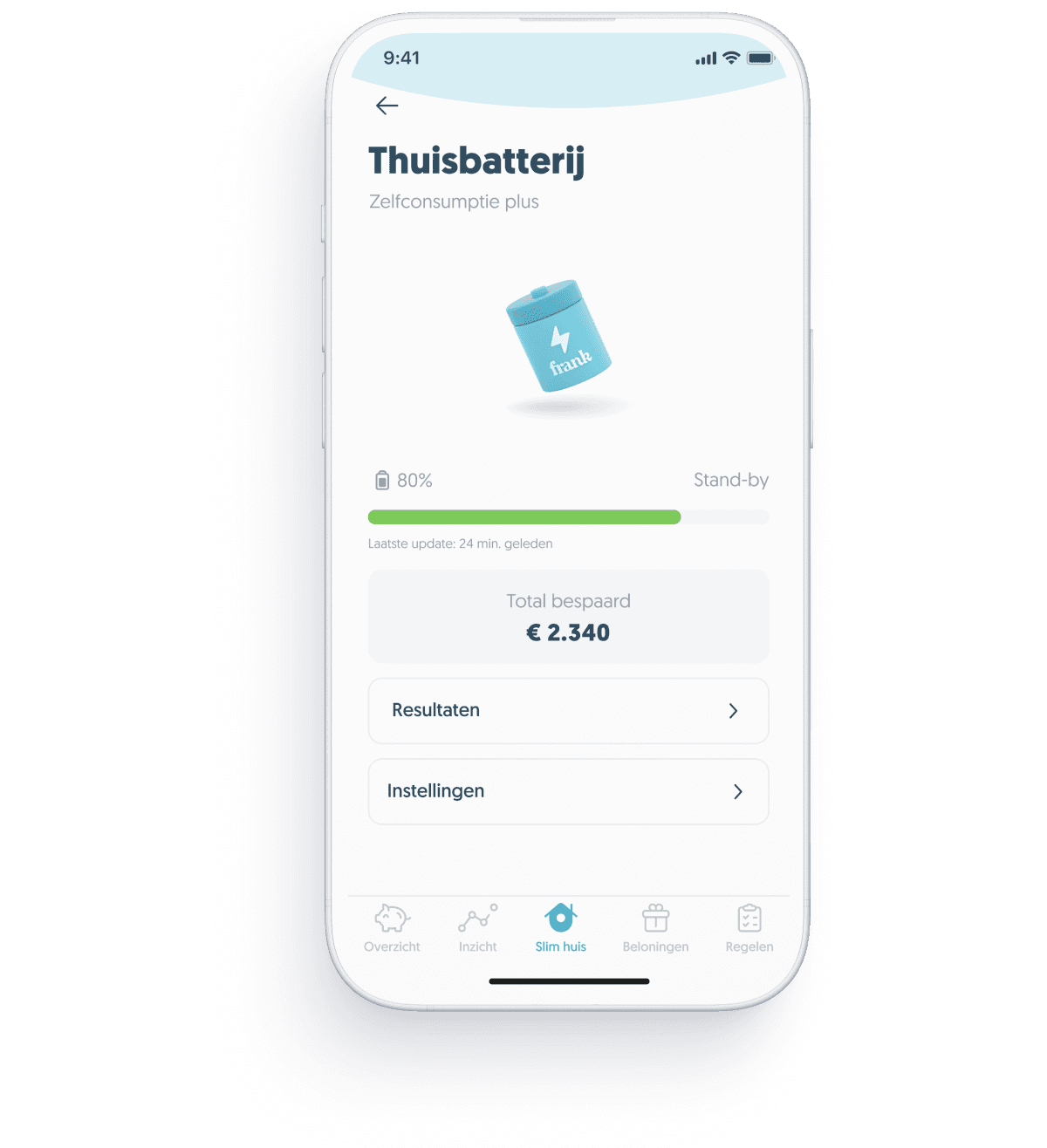 Thuisbatterij in de app